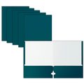 Better Office Products 2 Pocket Paper Folders Portfolio, Letter Size, Teal, 50PK 80141